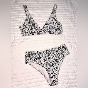 Black and white polka dot bikini